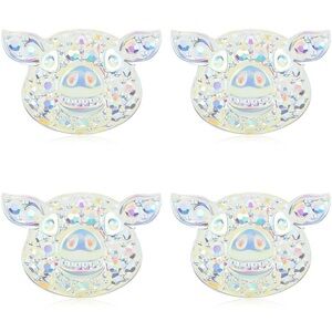 ❤️ BNWT KMEOSCH 2 Pairs Plastic Bling Pig Head Earrings Studs for Sensitive Ears